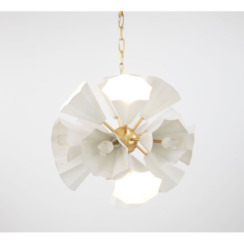 Laura 8 - Light Chandelier, Gold/White