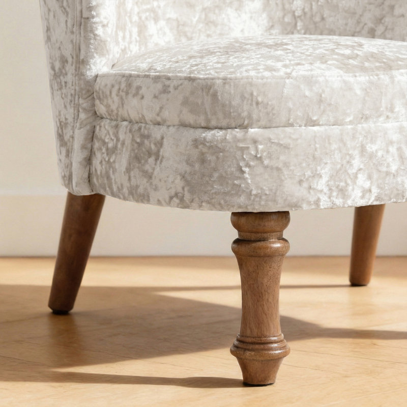 Ensemble de 2 chaises d'appoint à oreilles en velours 25,6 po Traditional, Beige