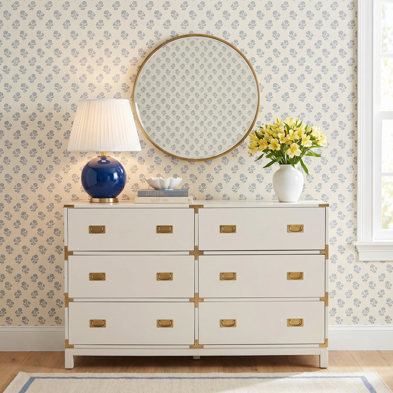 Dania 6-Drawer Dresser, White