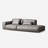 Gray Genuine Leather Modular Sofa cushion couch