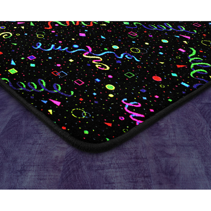 Tapis fluorescent Celebration par Joy Carpets, Carré 6 pi