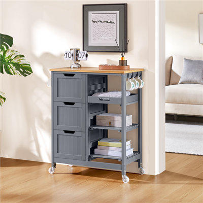 67 cm W Kitchen Island with Solid Wood Top