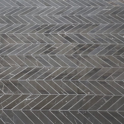 Carreau de mosaïque 12 po x 12 po à chevrons et mosaïque en marbre