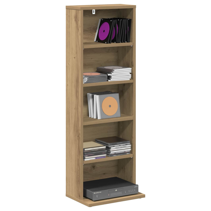 Engineered Wood 97.5cm H Media Shelves, Artisan Oak