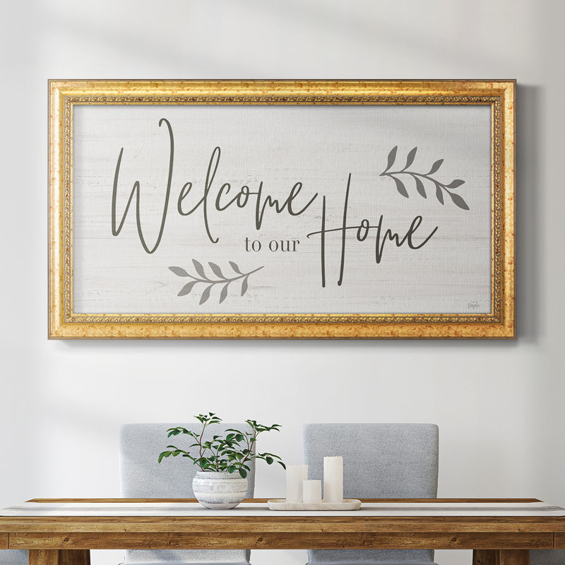 Welcome to Our Home - Reproduction d'un seul cadre photo sur toile, H 25 po x l 45 po x P 1,5 po
