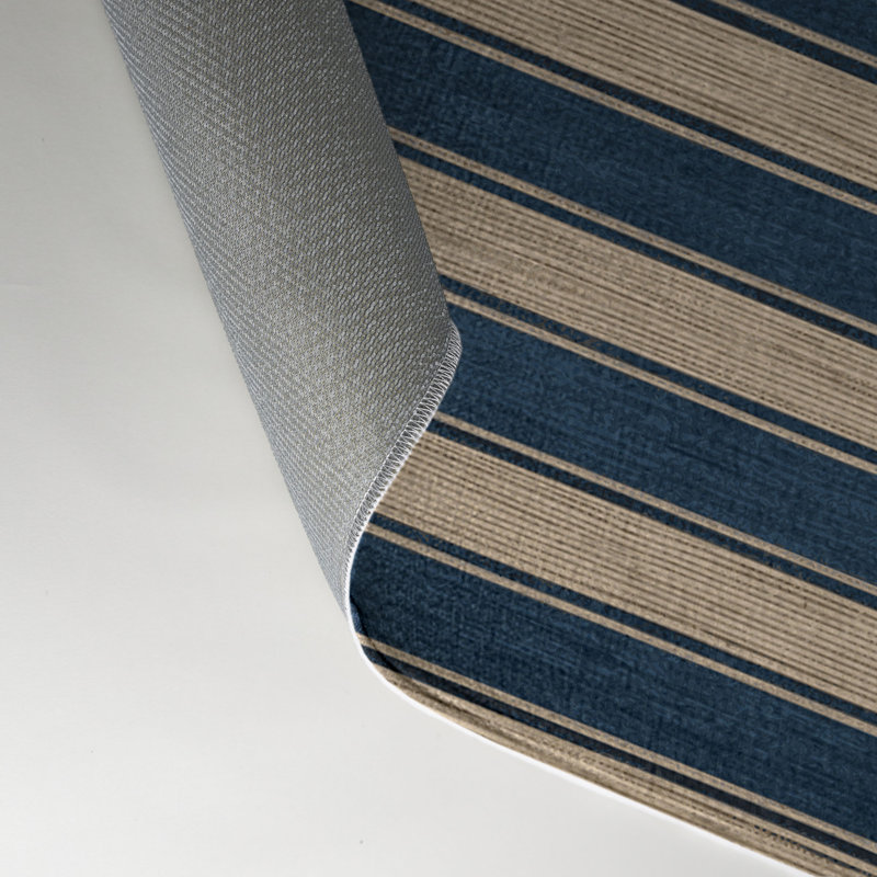 Tapis intérieur / extérieur gris HorizontalStripes, Rectangle 9 pi x 12 pi