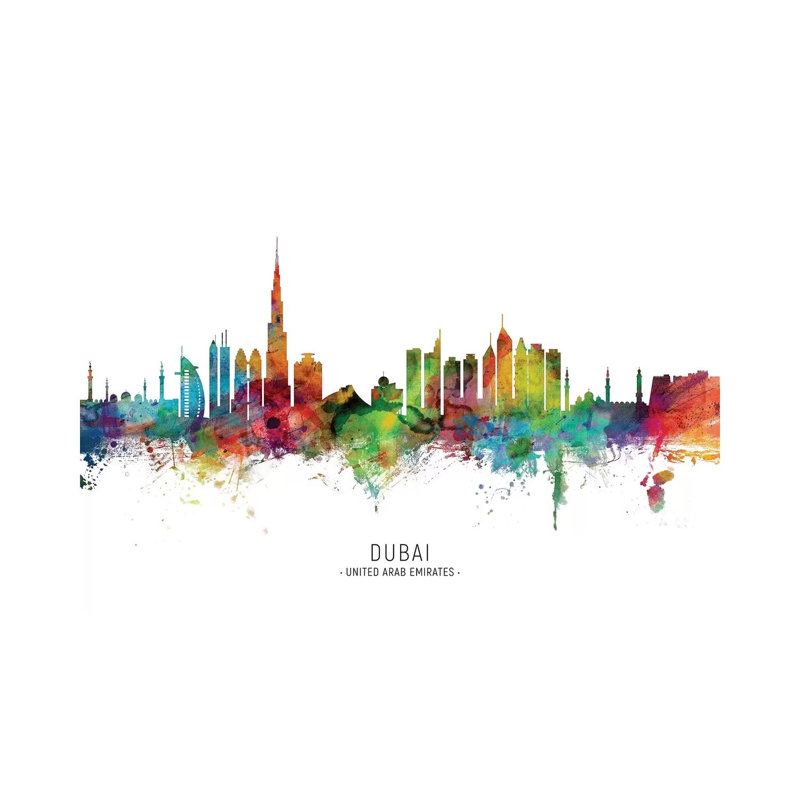 Dubai Skyline by Michael Tompsett - Wrapped Canvas Print, 101.6 cm H x 66.04 cm W x 1.91 cm D