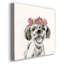 Flowered Pup II - Toile tendue avec châssis de qualité supérieure - prête à être accrochée