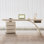 Bureau de couleur crème avec tiroirs Minimalist Creative