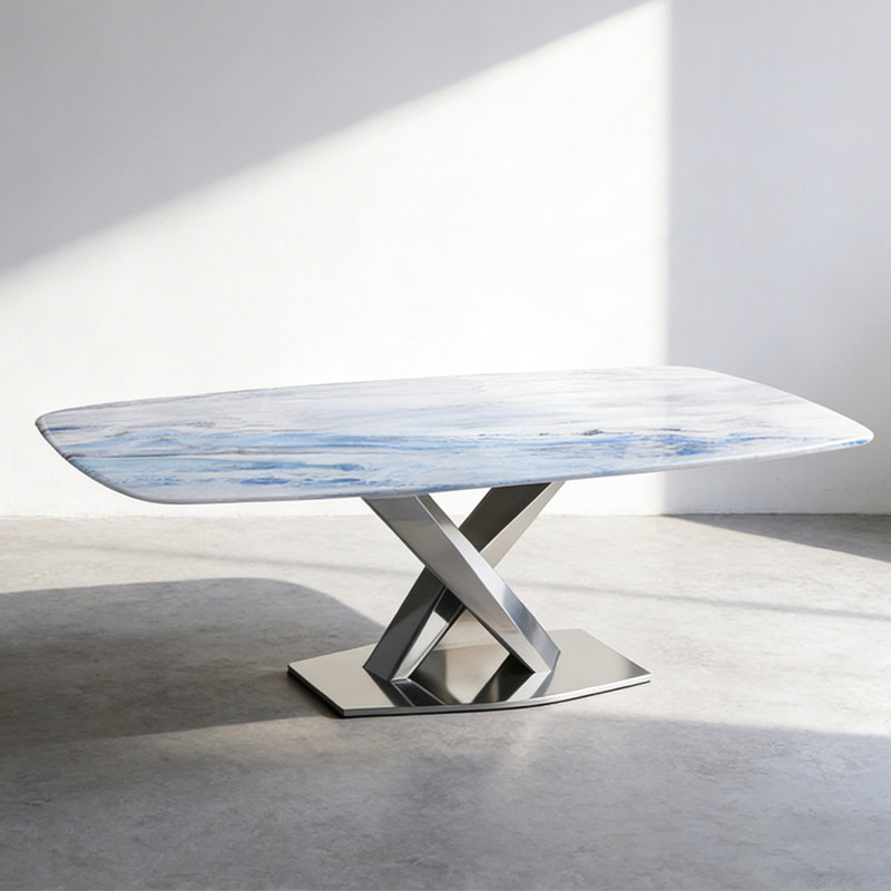 Rectangular Superstone Stainless steel Dining Table