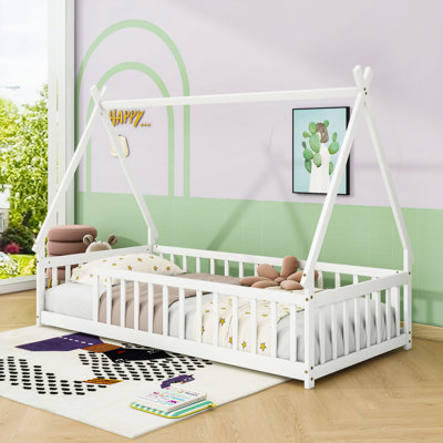 Twin Wood Bed With Guardrails