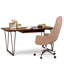 Bureau industriel en bois massif avec plateau coulissant pour clavier, idéal pour le travail et les études à domicile (BUREAU SEUL, CHAISE NON INCLUSE)
