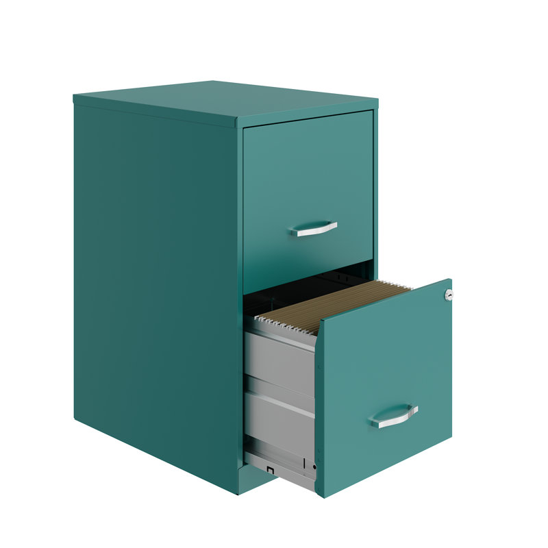 Teal 2-Drawer Lockable Steel File Cabinet