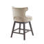 Tabouret de comptoir pivotant avec suspension en toile - beige, siège en bois beige foncé, pieds, métal-668613363-668613362
