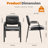 22.24" W Stackable Leather Seat Conference Waiting Room Chair With Metal Frame, 6 Chairs