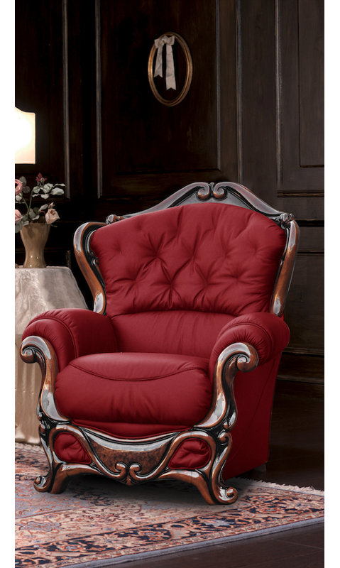 Dodgson Faux Leather Armchair, Bordeaux