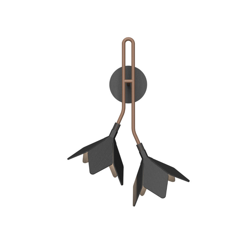 Sakura 2 - Light Armed Sconce, Organic Gray