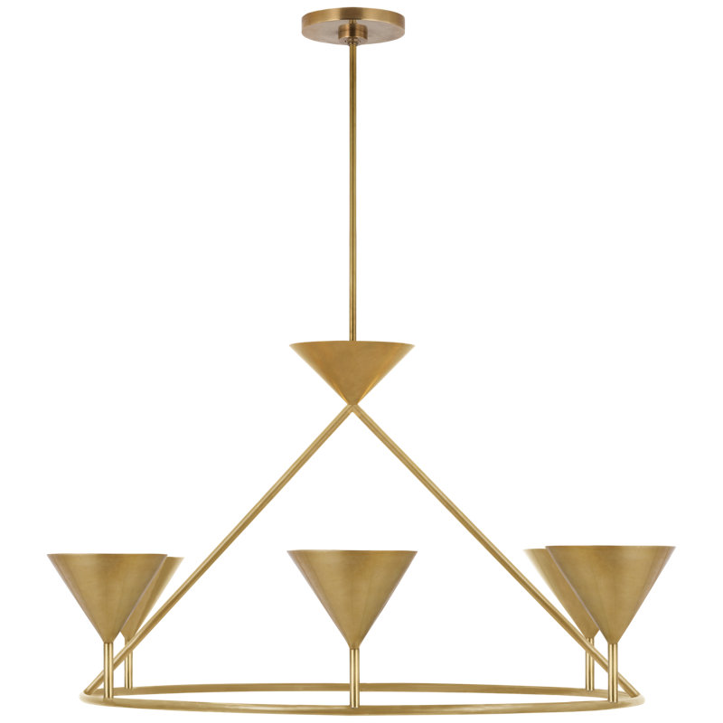 Orsay 6 - Light Chandelier, Antique Brass