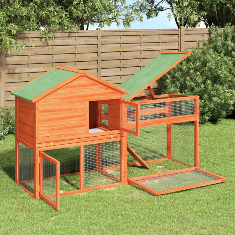 Eastham Small Animal Hutch, Brown/Green