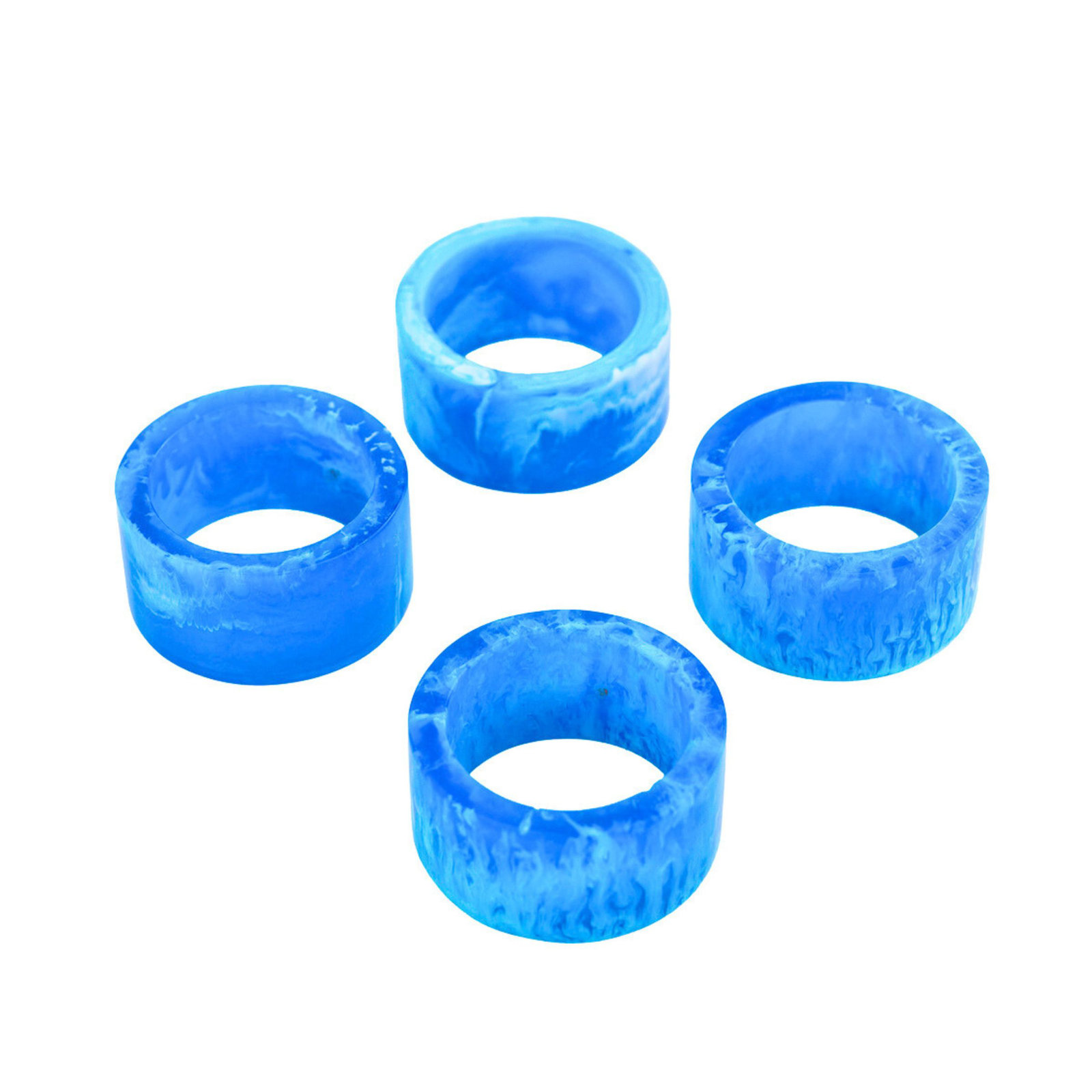 Lucente Tortoise Shell Napkin Ring Set, Blue