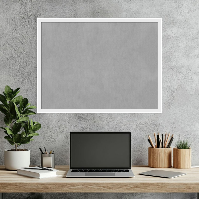 Tableau magnétique encadré blanc incliné - Tableau magnétique, tableau d'organisation, H 19 po x l 25 po