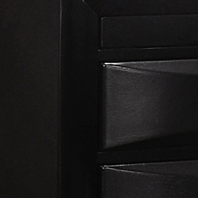 2 Table de chevet noire avec plateau coulissant dans le thème de la décoration de chambre, 25,5 pouces de hauteur, 26,17 de largeur, 17,05 de profondeur, bois franc asiatique et placage sur panneau de particules, rangement doublé de feutre pour plus de flexibilité, haute, douce