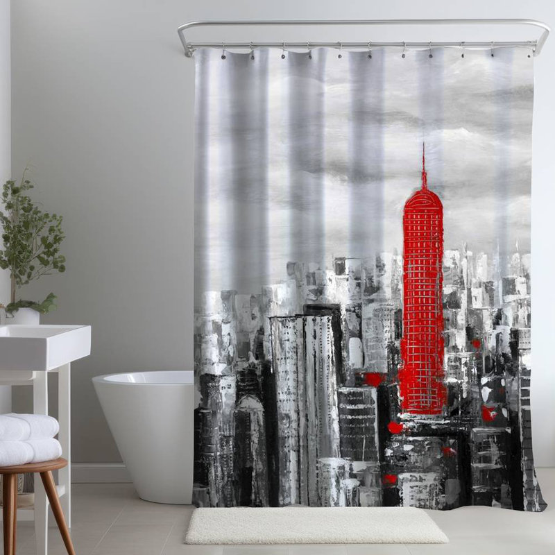 Shower Curtain CI272 – Polyester Shower Curtain, Dye Sublimation Print, 71" W × 74" L