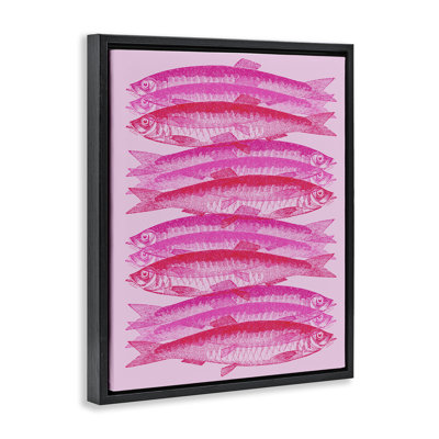 "Pink Layered Fish", art mural sur toile flottante par Daphne Polselli