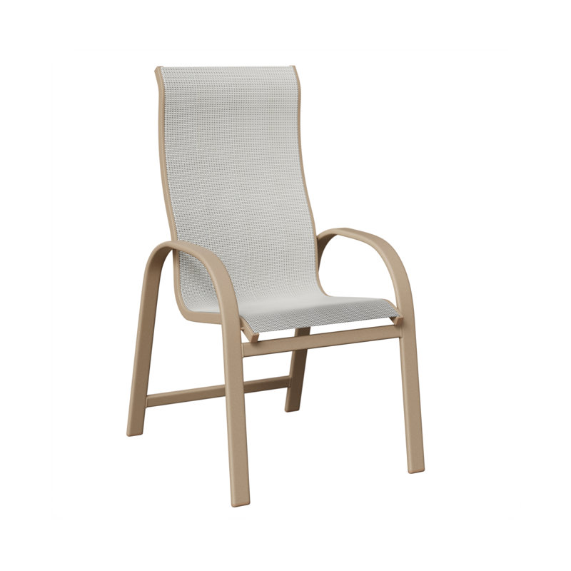 Chaise de salle à manger à haut dossier Amma Sahara Speckle, Noir luxe, Aluminium moucheté Sahara
