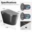 Toilette grise intelligente bidet une pièce, siège à ouverture / fermeture automatique avec eau chaude et séchoir à air-123060810
