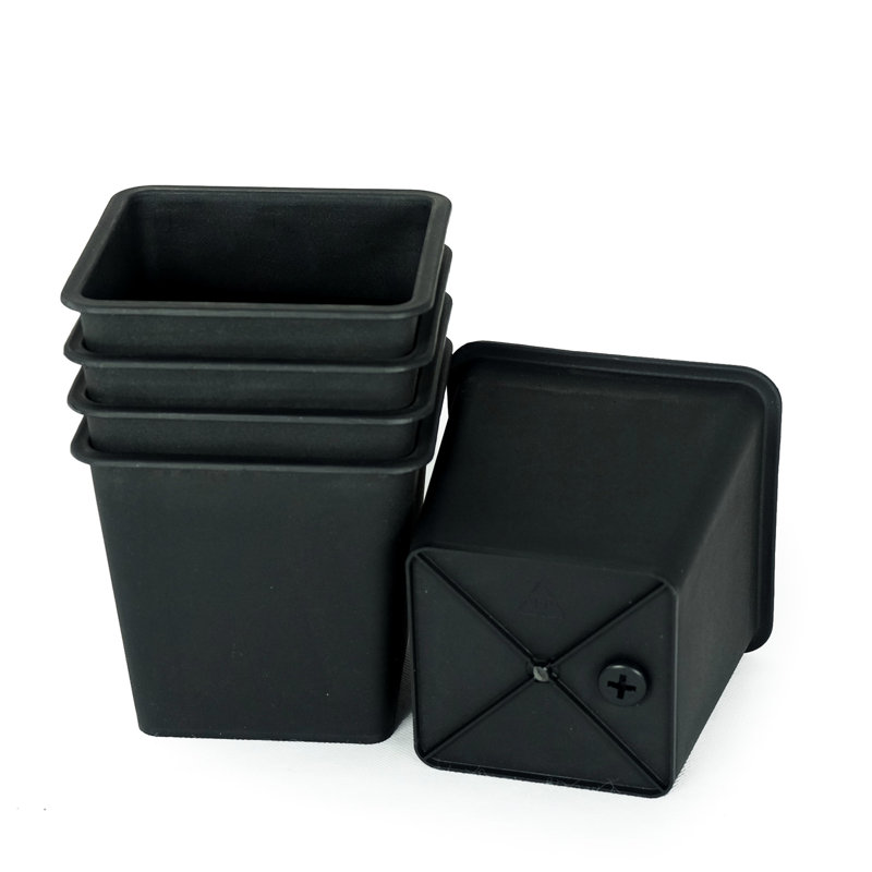 5" Square Nursery Planting Pot - Fade Plastic  5 . With Drainage For All Plant Types Container Inhibitor Treated With For Outdoor Growth