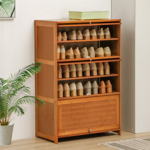 FUFU&GAGA 70.9-in H 8 Tier 18 Pair White Wood Shoe Cabinet in the Shoe  Storage department at