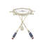 Table d'appoint en métal blanc avec roulettes et pieds en forme de rame