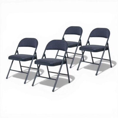 Chaise pliante en tissu Bernadine Basics, paquet de 4