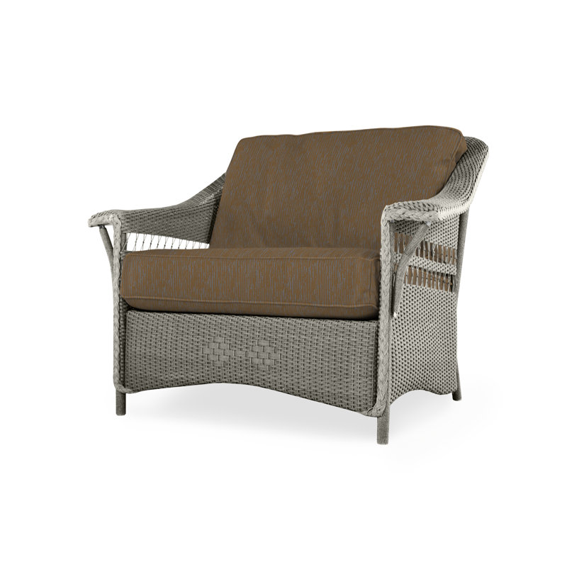 Nantucket Outdoor Lounge Chair, Reflections Grass, Pewter