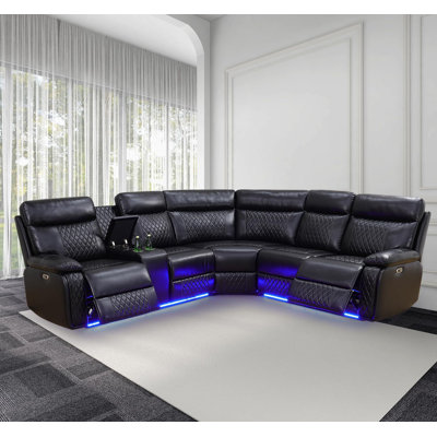 Canapé modulaire inclinable électrique en cuir Breathing