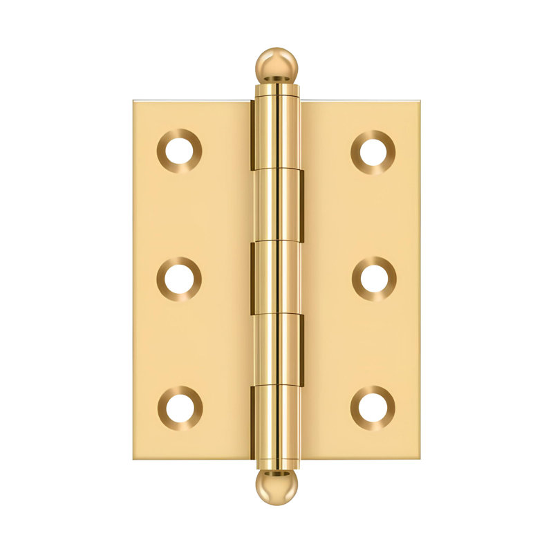 10'' x 10'' Solid Brass Traditional Hinge, Unlacquered Brass, 2.5" H x 2" W
