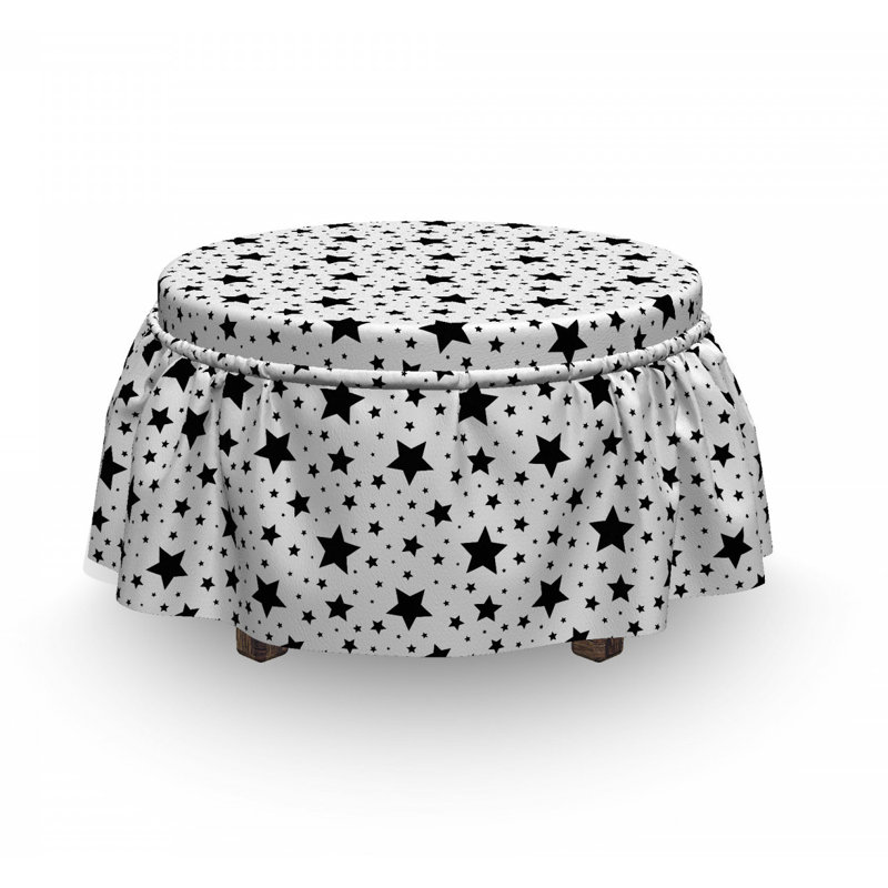 Housse pour repose-pieds motif abstrait monochrome