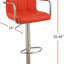Tabouret de bar en similicuir rouge de style contemporain, ensemble de 2 tabourets de cuisine à hauteur réglable pour îlot de cuisine