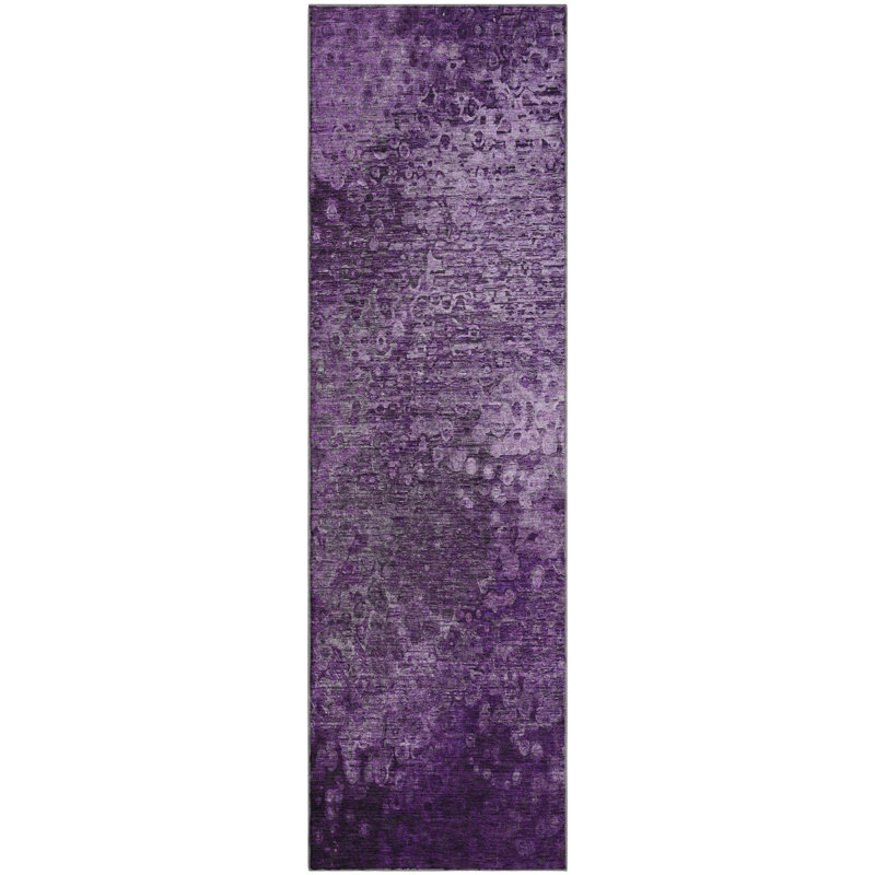 Premium Machine Washable Cerrito AMF565 Purple Rug, Runner 2'3" x 7'6"