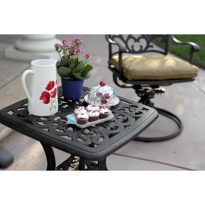 Cartee Square Metal Outdoor Side Table , 21'' in. W 21'' in. D