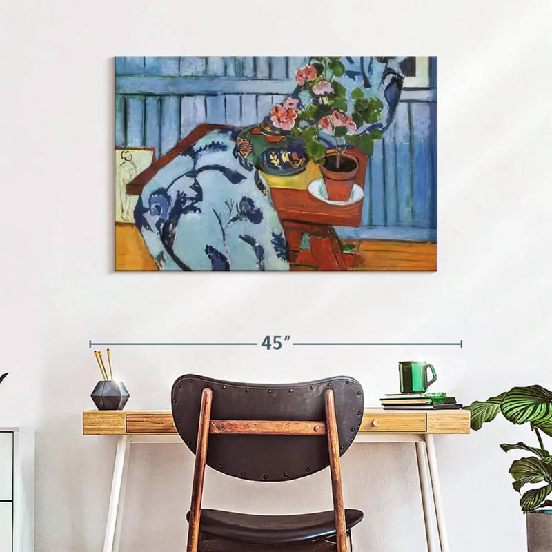 Harnek Nature morte aux géraniums, H 26 po x l 39 po