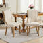 Ensemble de 2 chaises de salle à manger de style Mid-Century moderne, ensemble de 2 chaises en velours neige avec pieds en bois massif-429657233
