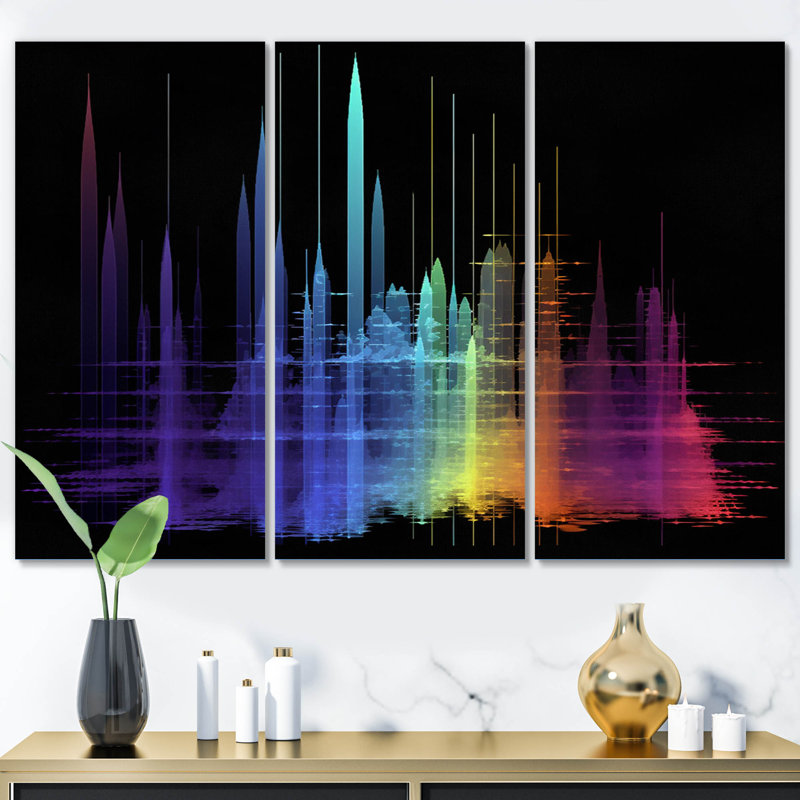Sounds of the Waves Spectogram I - Abstract Shapes, reproduction d'art sur toile, H 28 po x l 36 po x P 1 po