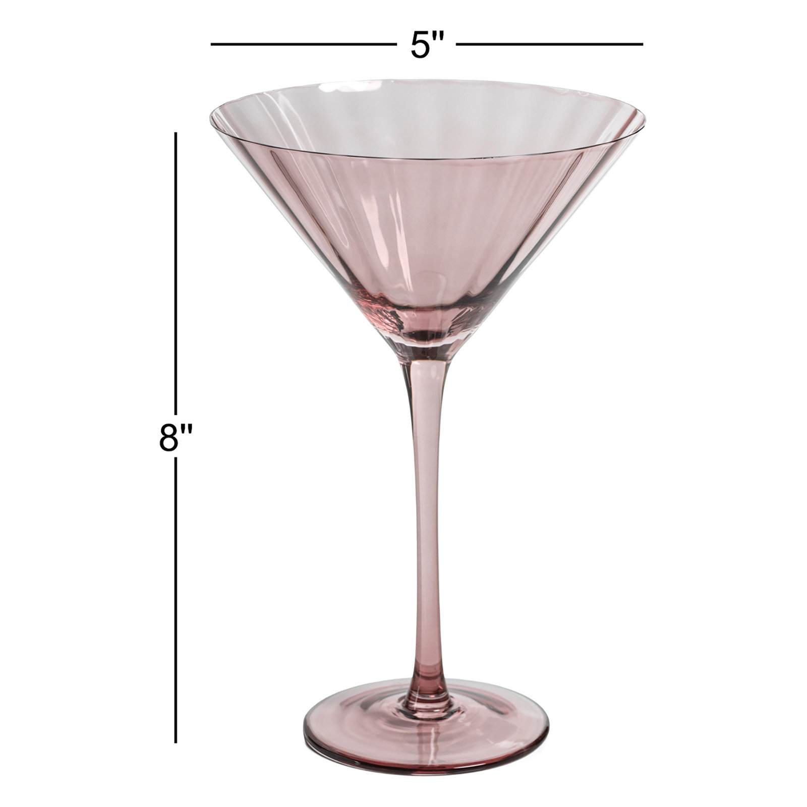 Boulder Ribbed Martini Glass, Wine
