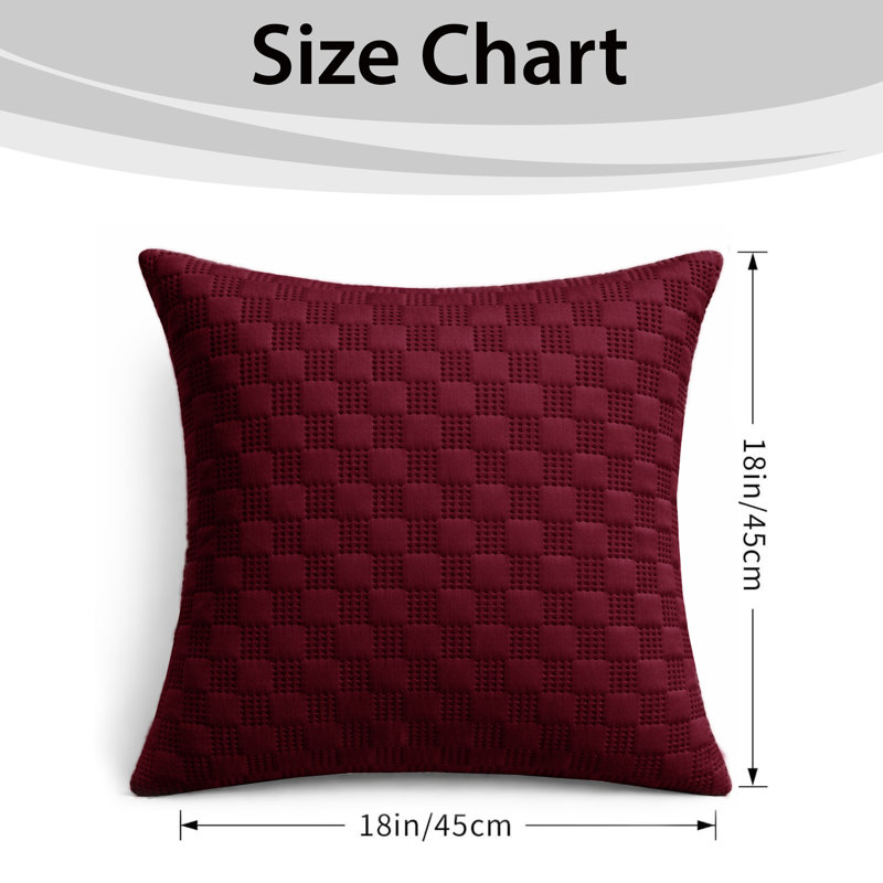 Aspire Homeware Embossed Square Velvet Cushion Covers, BURGUNDY, Pack of 12