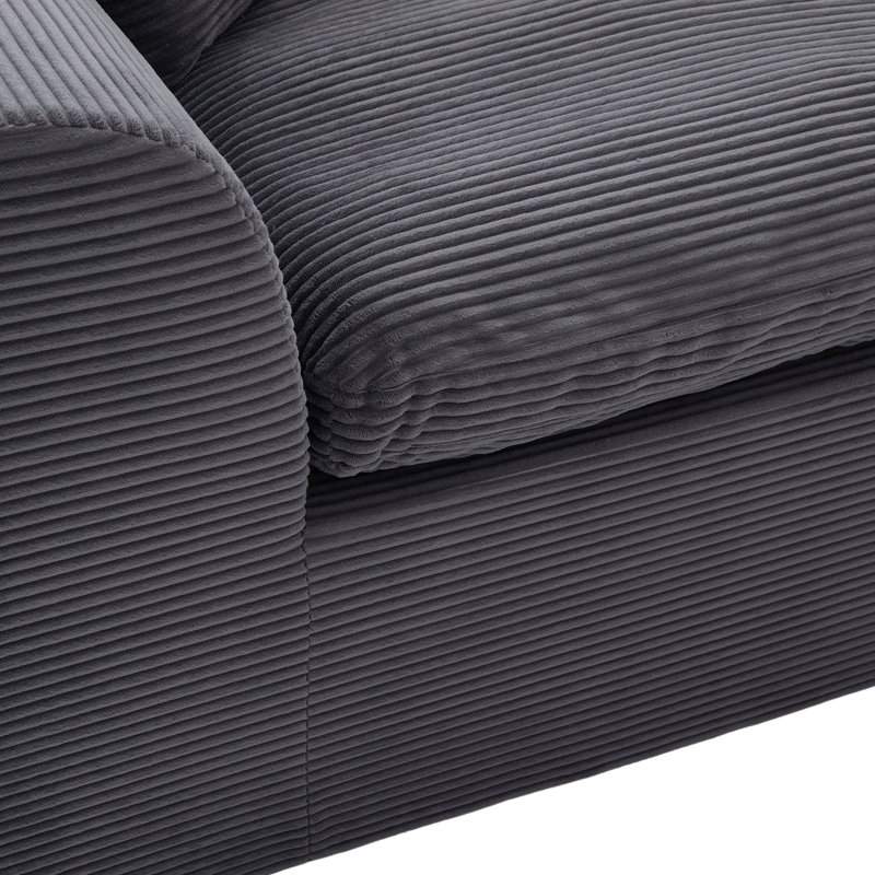 Canapé Cloud 2 places pour les appartements, revêtement en velours côtelé doux, housses amovibles, mousse haute, accoudoir incurvé, canapé moderne sans assemblage, coussin confortable et flexible, amovible