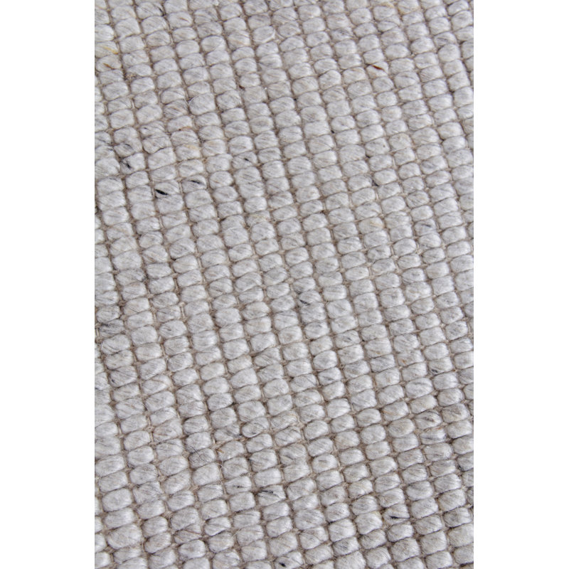 Hesse Hand-Loomed Polyester/Cotton Light Silver Area Rug, Rectangle 6' x 9'