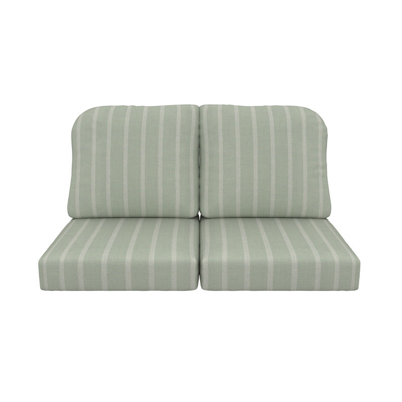 Amala Sunbrella® Indoor/Outdoor Loveseat Cushion, Sunbrella® Unwind Rainwashed
