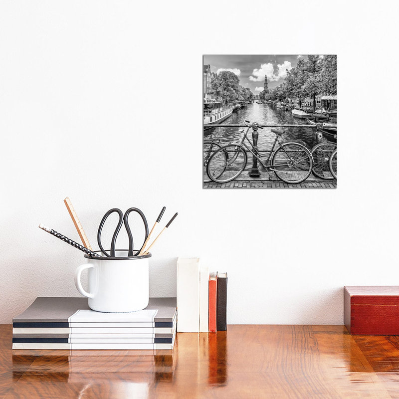 Typical Amsterdam Monochrome by Melanie Viola - Wrapped Canvas Print, 30.48 cm H x 30.48 cm W